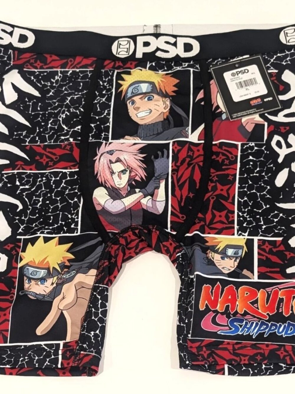 PSD Underwear Mens XL Extra Large Naruto Shippuden Duo Sakura Boxer Briefs NWT
